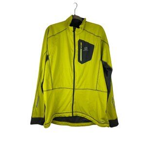 Salomon Advanced Skin Shield Men's XXL Yellow & Gray Full-Zip Jacket Reflective
